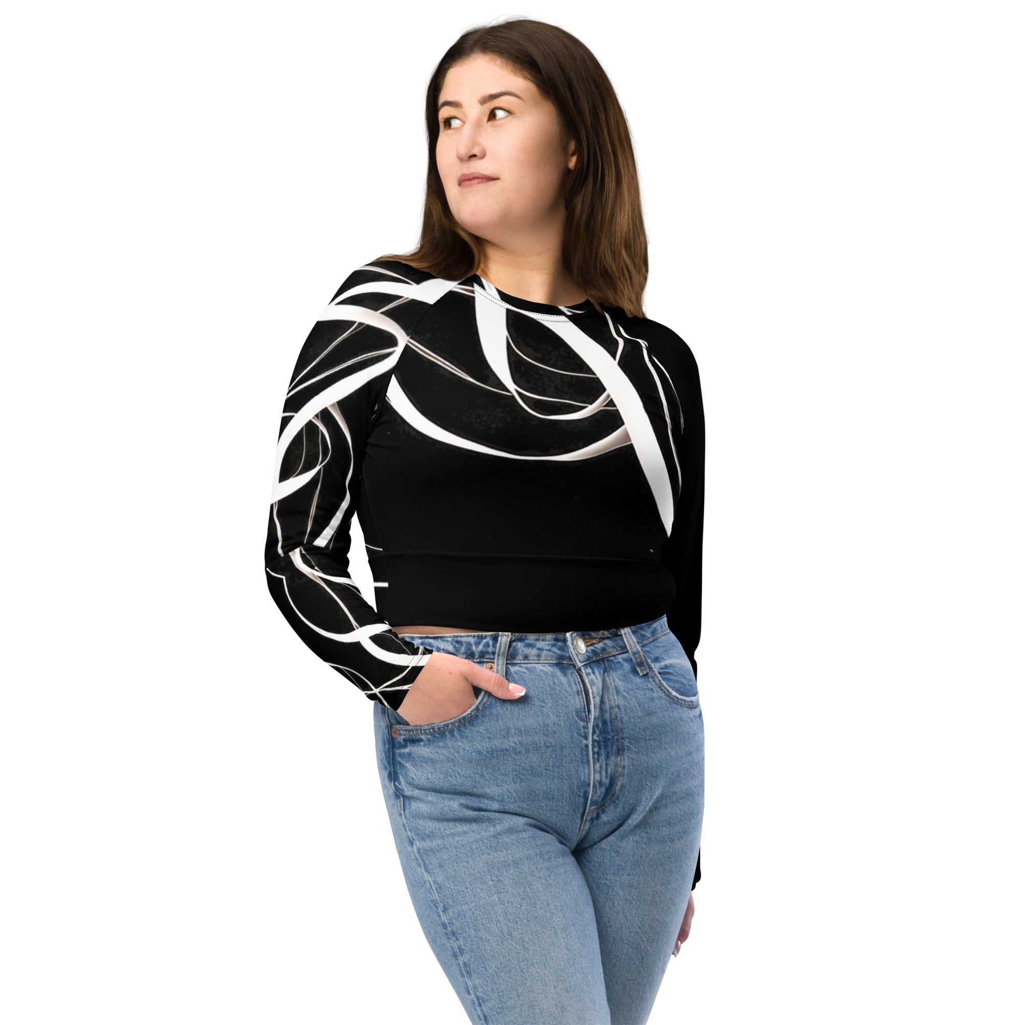 Dance crop top. Long-sleeved activewear and streetwear. Women's yoga or fitness top. La Danza by WickedYo